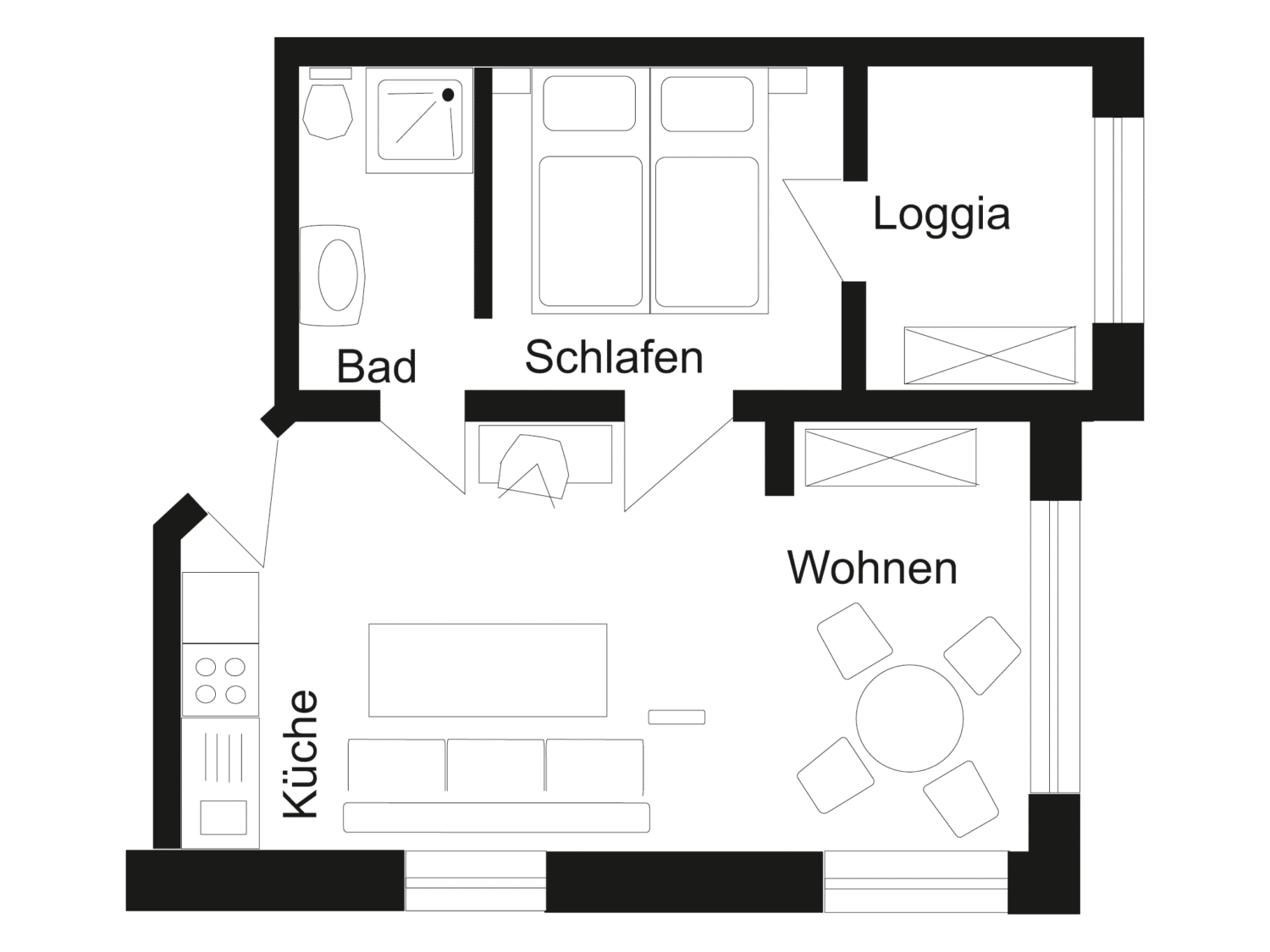 Grundriss Ferienwohnung Komfort Bernstein